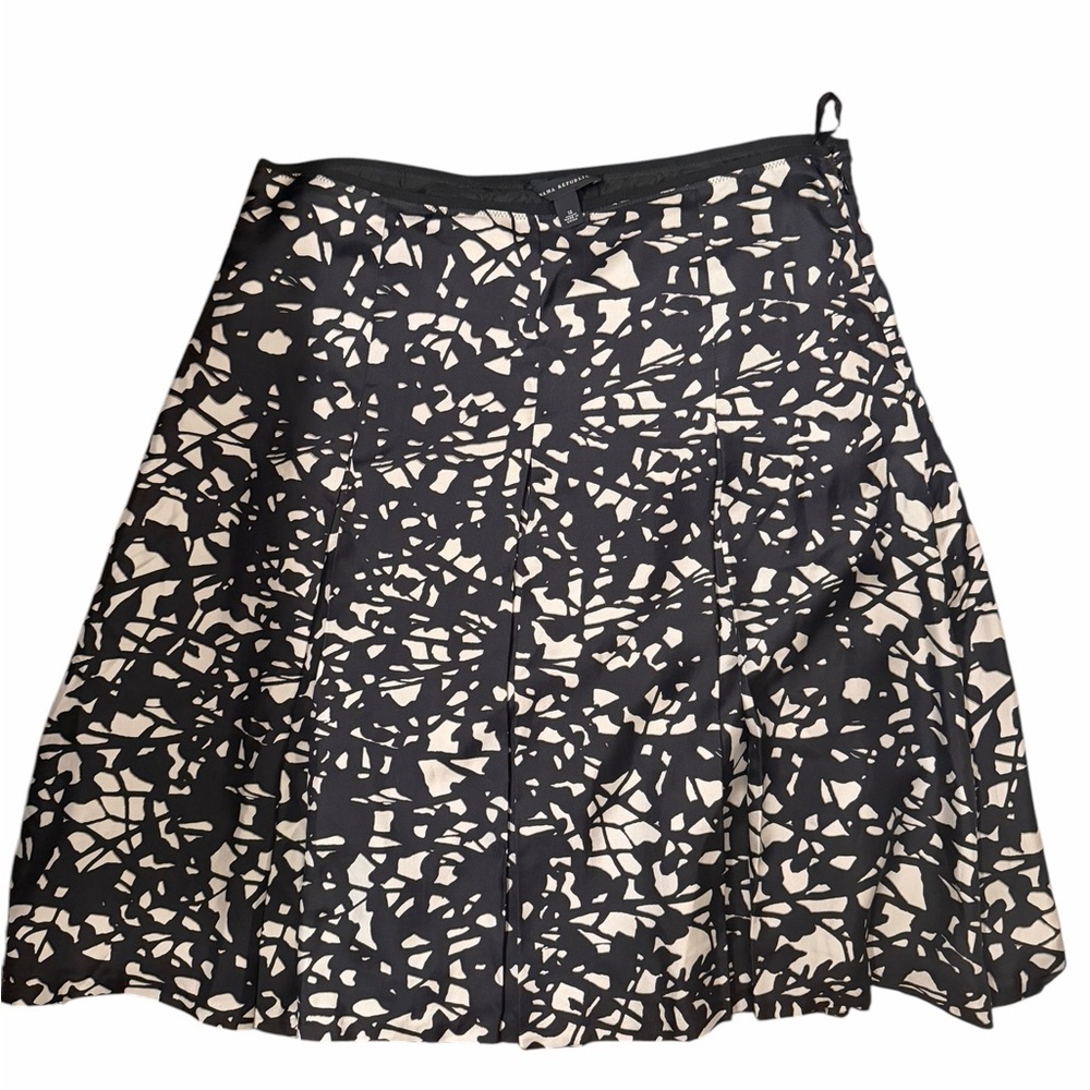 Banana Republic Black White Abstract Print Skater Skirt